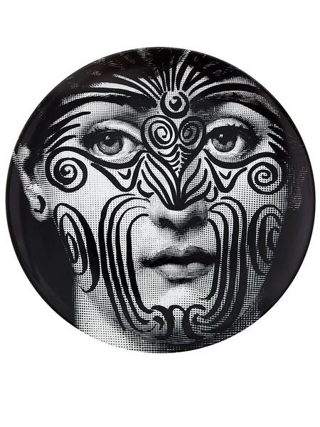  Fornasetti Printed Plate - Black 