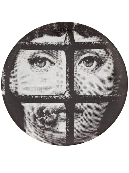 Fornasetti Printed Plate - Black 