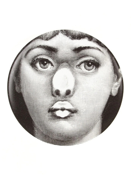  Fornasetti Printed Plate - Black 