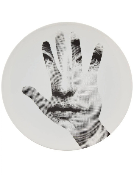  Fornasetti Printed Plate - White 