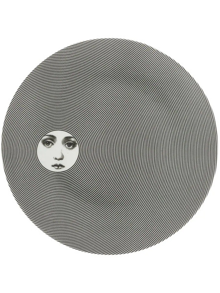  Fornasetti Striped Plate - Black 