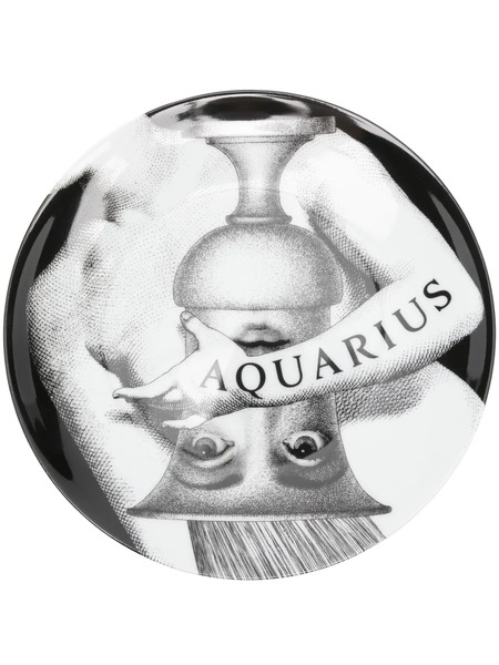  Fornasetti Tema E Variazioni N.358 Aquarius Wall Plate (26cm) - Black 