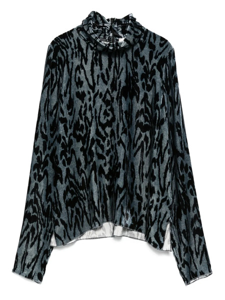  Forte Forte Animal-print Turtleneck Top - Blue 