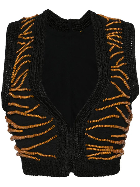  Forte Forte Beaded Crochet Waistcoat - Black 
