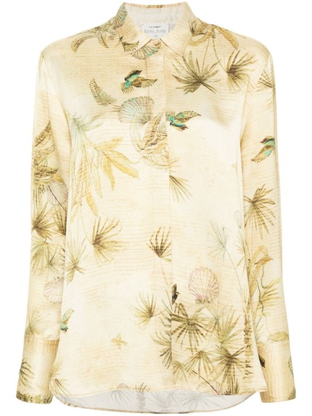  Forte Forte Botanical-print Satin Shirt - Yellow 