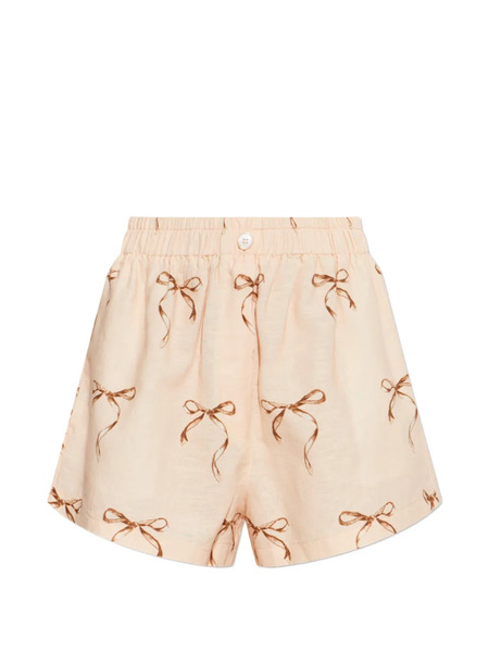  Forte Forte Bow-print Shorts - Neutrals 