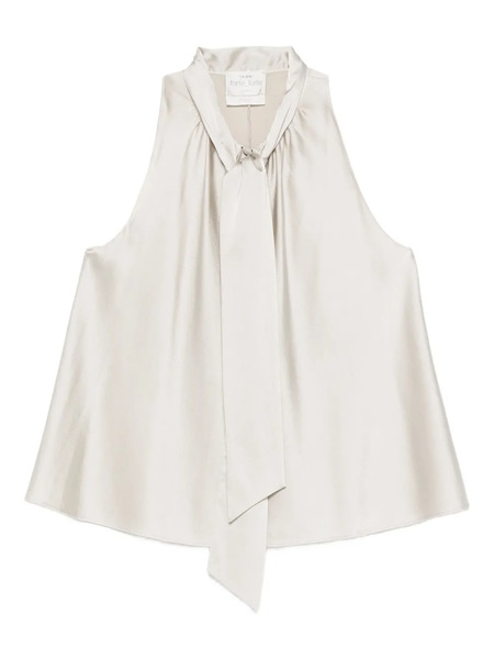  Forte Forte Bow-tie Satin Top - Neutrals 
