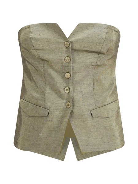  Forte Forte Button-up Strapless Waistcoat - Green 