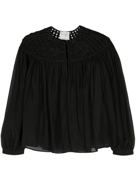  Forte Forte Crochet-panel Cotton Blouse - Black 