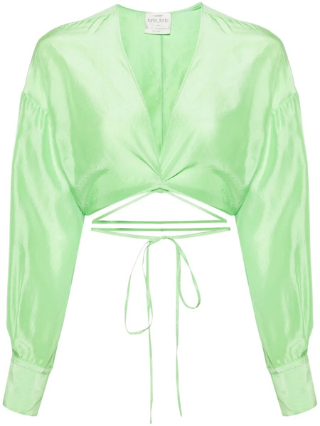  Forte Forte Cropped Silk Blouse - Green 