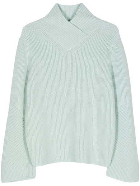  Forte Forte Crossover-neck Chunky-knit Jumper - Blue 
