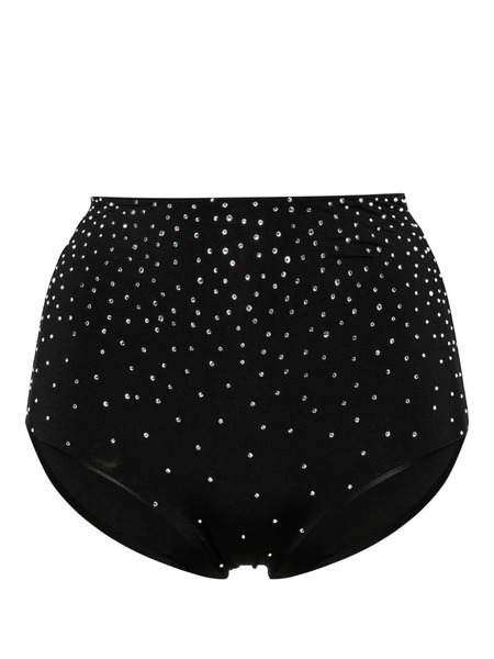  Forte Forte Crystal-embellished High-waisted Bikini Bottoms - Black 
