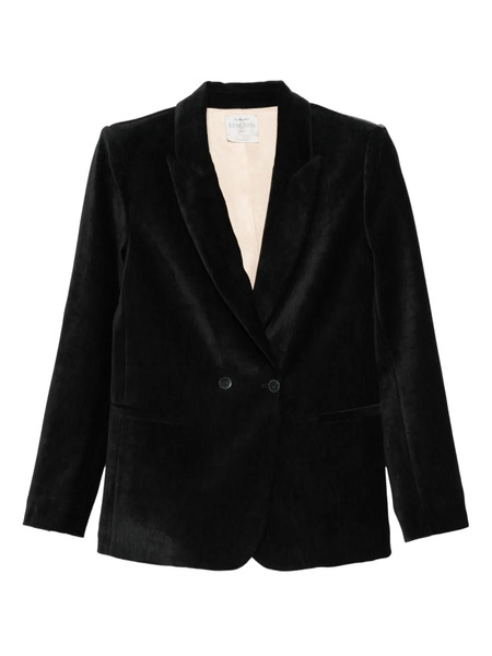  Forte Forte Double-breasted Velvet Blazer - Black 