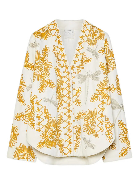  Forte Forte Floral Dragonflies Embroidered Jacket - White 