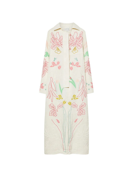  Forte Forte Floral Embroidered Coat - Neutrals 