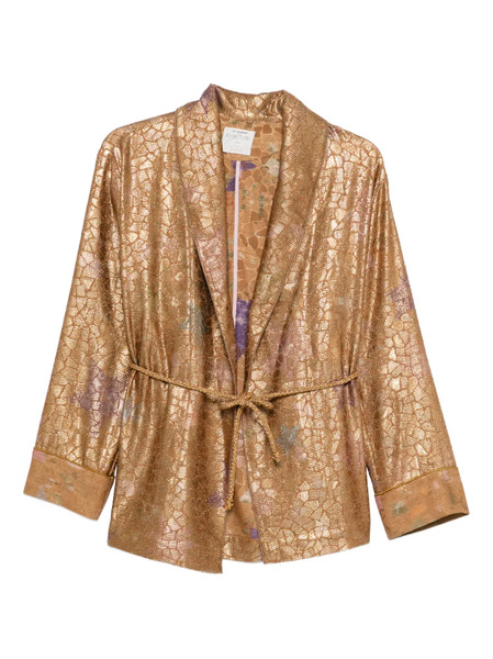  Forte Forte Floral Print Tie Jacket - Gold 