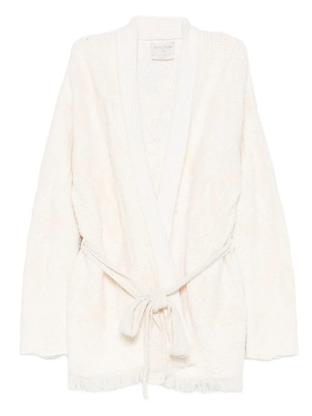  Forte Forte Fringed Belted Cardigan - White 