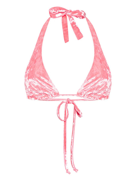  Forte Forte Halterneck Velvet Bikini Top - Pink 
