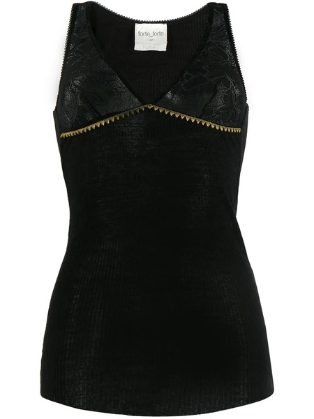  Forte Forte Lace Panel Tank Top - Black 