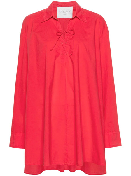  Forte Forte Lace-up Shirt Minidress - Red 
