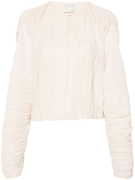  Forte Forte Long-sleeve Pleated Blouse - Neutrals 