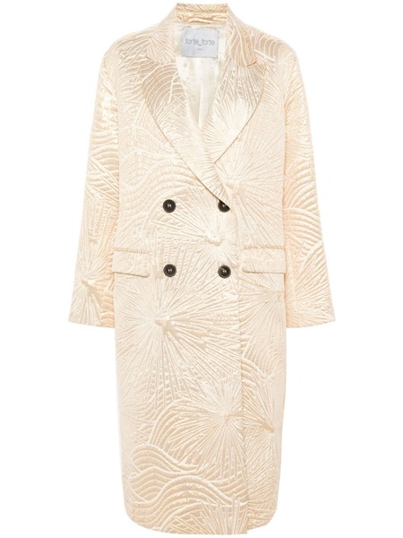 Forte Forte Metallic-effect Double-breasted Coat - Gold 