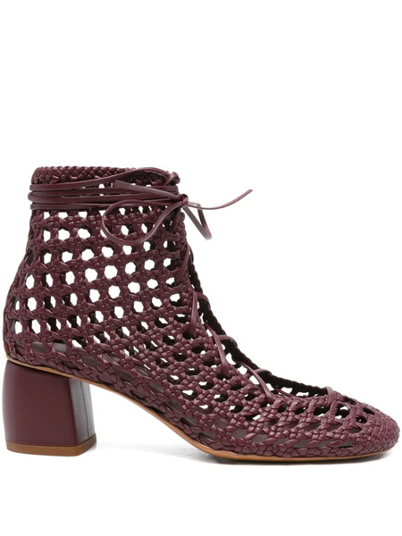  Forte Forte 55mm Woven Lace-up Boots - Red 