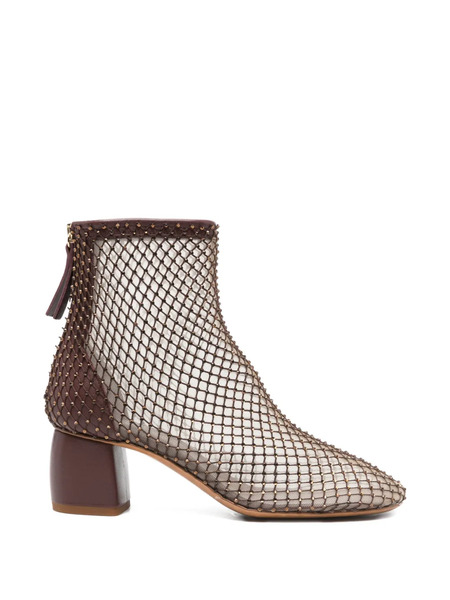  Forte Forte My Alma Studded-net Ankle Boots - Brown 