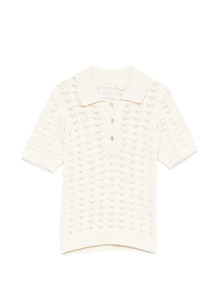  Forte Forte Openwork Polo Shirt - Neutrals 