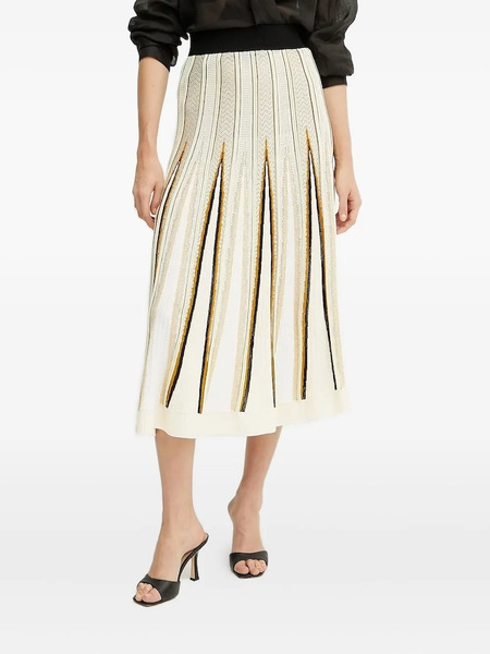  Forte Forte Pleated Striped-pattern Midi Skirt - White 