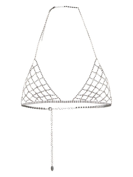  Forte Forte Rhinestone -embellished Triangle Bralette - Silver 
