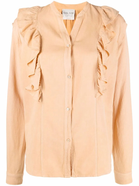  Forte Forte Ruffled-detail V-neck Blouse - Orange 