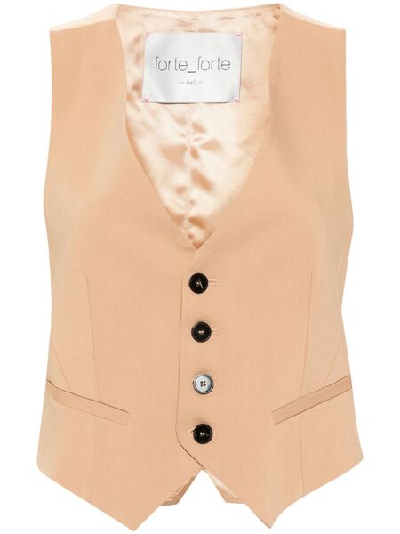  Forte Forte Satin-panelled Waistcoat - Neutrals 
