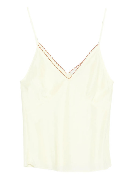  Forte Forte Scalloped V-neck Top - Yellow 