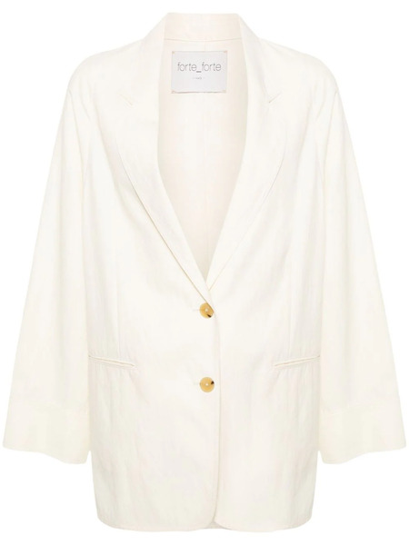  Forte Forte Single-breasted Twill Blazer - White 