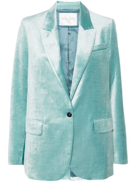  Forte Forte Single-breasted Velvet Blazer - Blue 