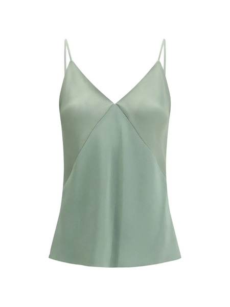  Forte Forte V-neck Satin Top - Green 