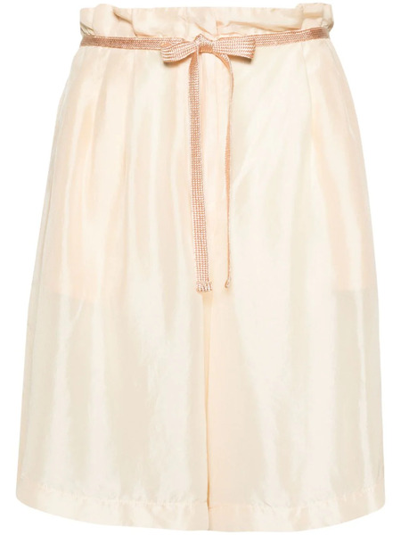 Forte Forte Wide-leg Silk Shorts - Neutrals 