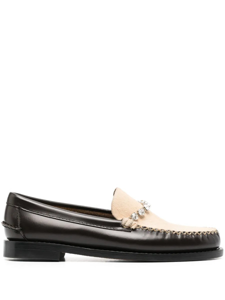  Forte Forte X Sebago Crystal-embellished Loafers - Brown 