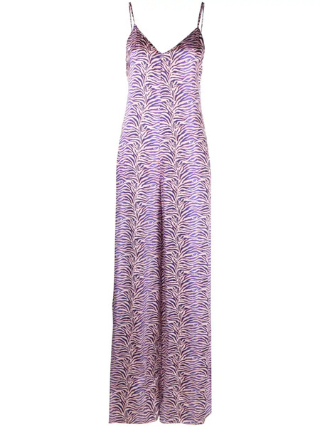  Forte Forte Zebra-print Satin Jumpsuit - Purple 