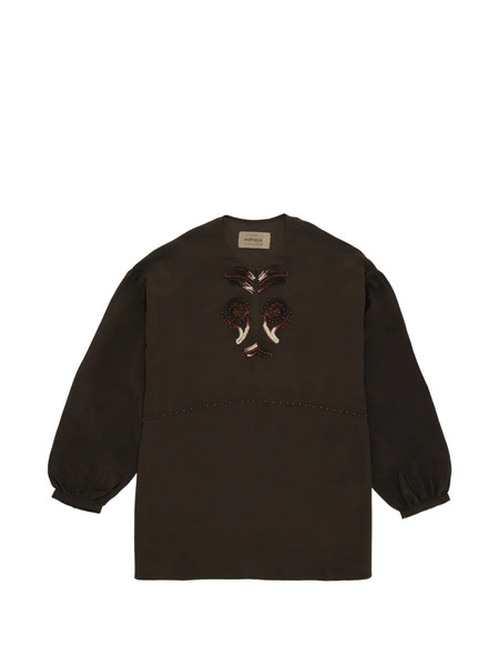  Fortela Allegras Embroidered Blouse - Brown 