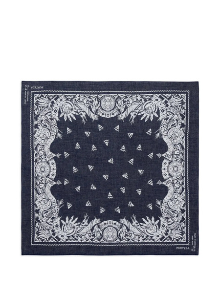  Fortela Apache Print Scarf - Blue 