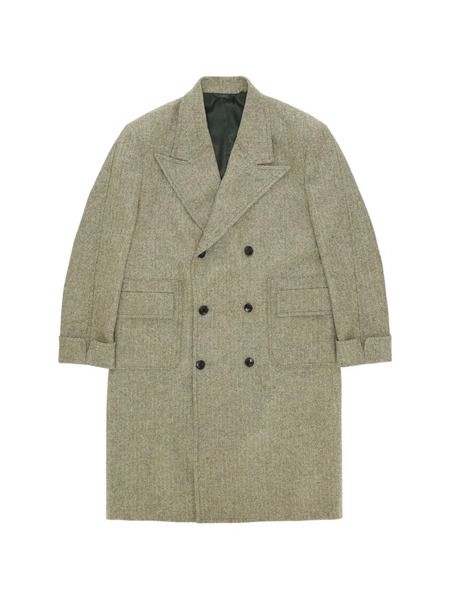  Fortela Bogart Herringbone Double-breasted Coat - Green 