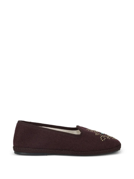  Fortela Brass-studs Wool Slippers - Brown 