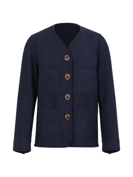  Fortela Buttoned Patch-pocket Jacket - Blue 