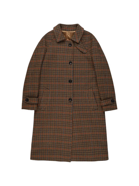  Fortela Check-pattern Single-breasted Coat - Brown 
