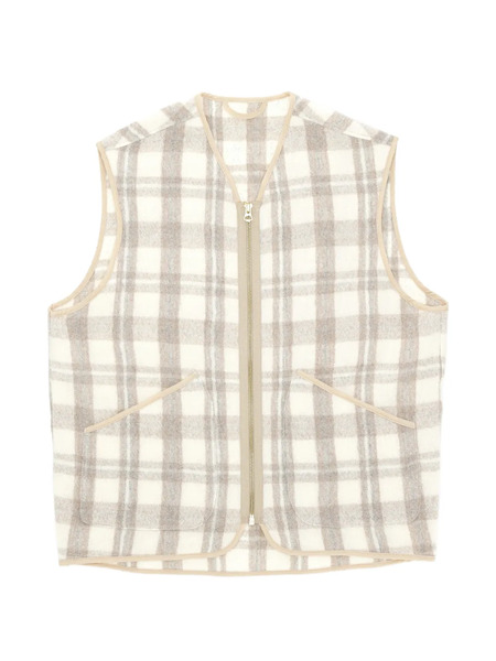  Fortela Check-pattern Zip-up Gilet - Neutrals 