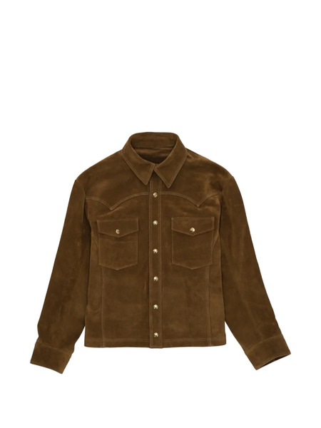  Fortela Chest-pocket Suede Jacket - Brown 
