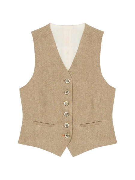  Fortela Demi Button Welt-pocket Waistcoat - Neutrals 
