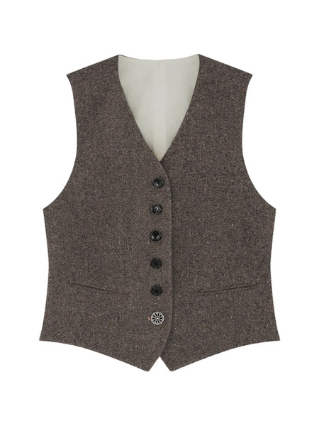  Fortela Demi Single-breasted Vest - Brown 